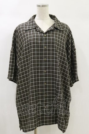 画像: MiDiom / Check Open Collar Shirt  ブラック H-24-10-15-032-PU-BL-KB-ZT250