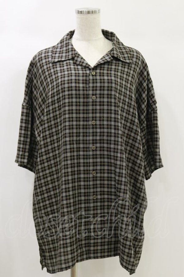 画像1: MiDiom / Check Open Collar Shirt  ブラック H-24-10-15-032-PU-BL-KB-ZT250 (1)