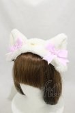 画像1: Angelic Pretty / Milk Catヘッドドレス  オフ/ピンク H-24-10-16-003-AP-AC-NS-ZH (1)