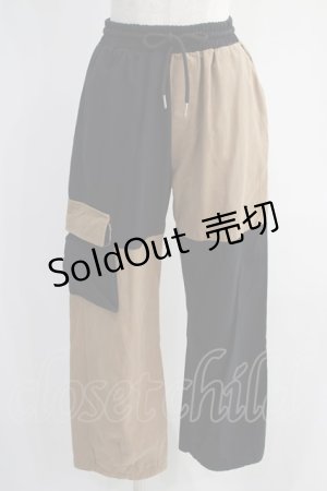 画像: NieR Clothing / TWO-TONE PANTS  黒×茶 H-24-10-17-1057-PU-PA-KB-ZH