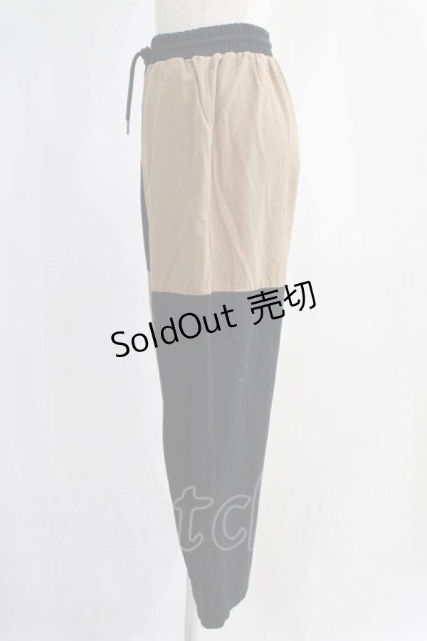 画像2: NieR Clothing / TWO-TONE PANTS  黒×茶 H-24-10-17-1057-PU-PA-KB-ZH (2)