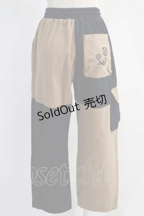 画像3: NieR Clothing / TWO-TONE PANTS  黒×茶 H-24-10-17-1057-PU-PA-KB-ZH (3)