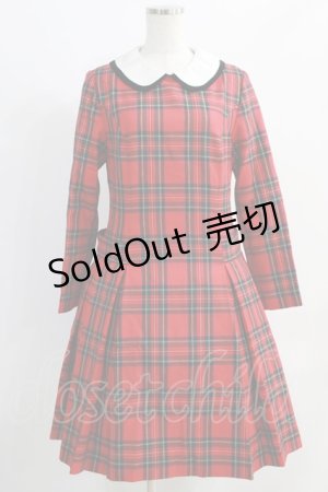 画像: Jane Marple / tartan check lycee onepiece  レッド H-24-10-17-1033-JM-OP-KB-ZH