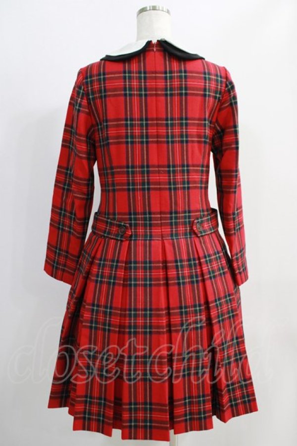 画像3: Jane Marple / tartan check lycee onepiece  レッド H-24-10-17-1033-JM-OP-KB-ZH (3)