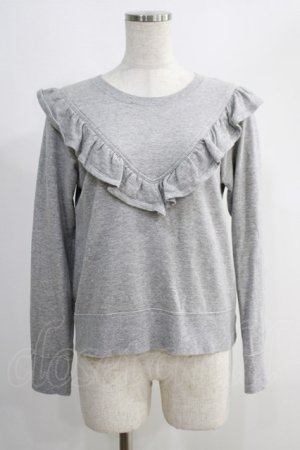 画像: Jane Marple / Soft Fleece Frill Yoke Sweater  グレー H-24-10-18-080-JM-TO-KB-ZH