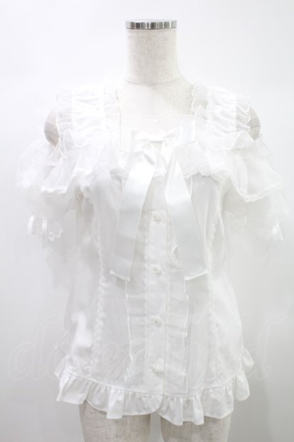 画像1: Angelic Pretty / フリルシースルーオフショルダーブラウス Free シロ H-24-10-21-1027-AP-BL-NS-ZH (1)