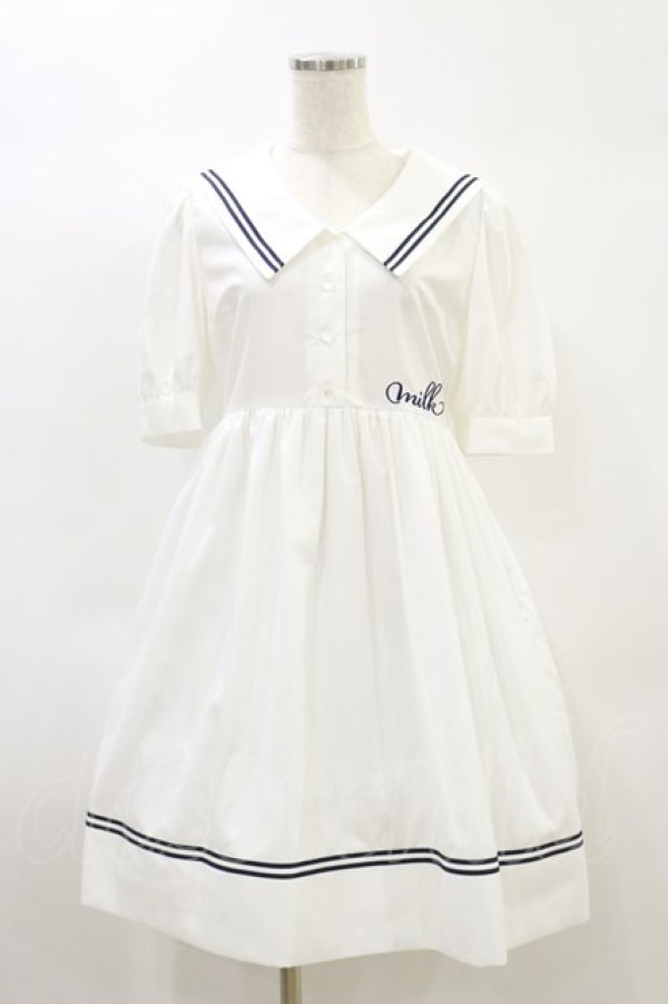 画像1: MILK / Sailor puffワンピース  オフ H-24-10-22-079-ML-OP-KB-ZH (1)