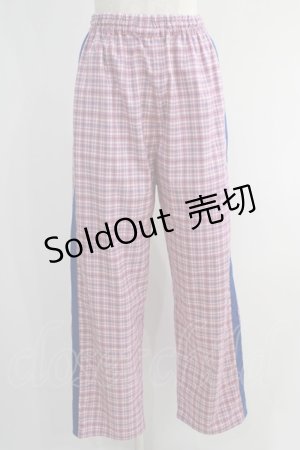 画像: Candy Stripper / LINED CHECK PANTS S ピンク×ブルー H-24-10-25-010-PU-PA-KB-ZH