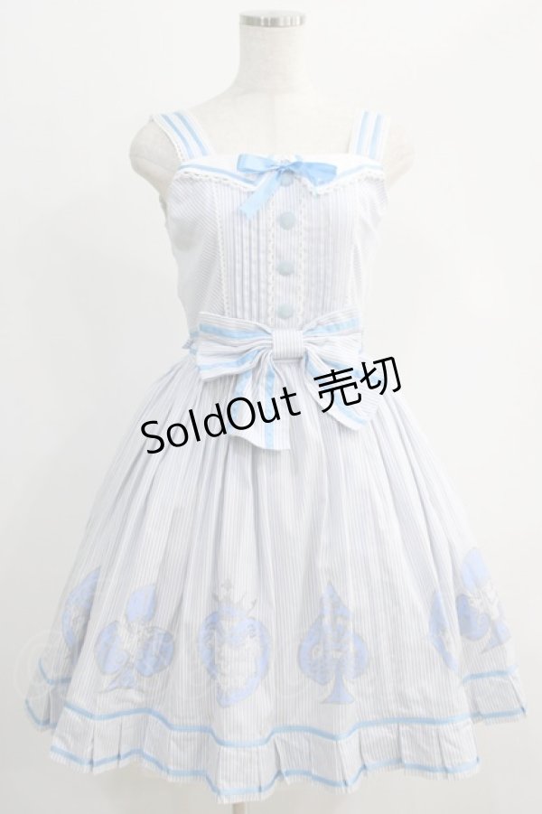 画像1: Angelic Pretty / グリッタートランプジャンパースカート Free サックス H-24-10-26-1014-AP-OP-NS-ZH (1)