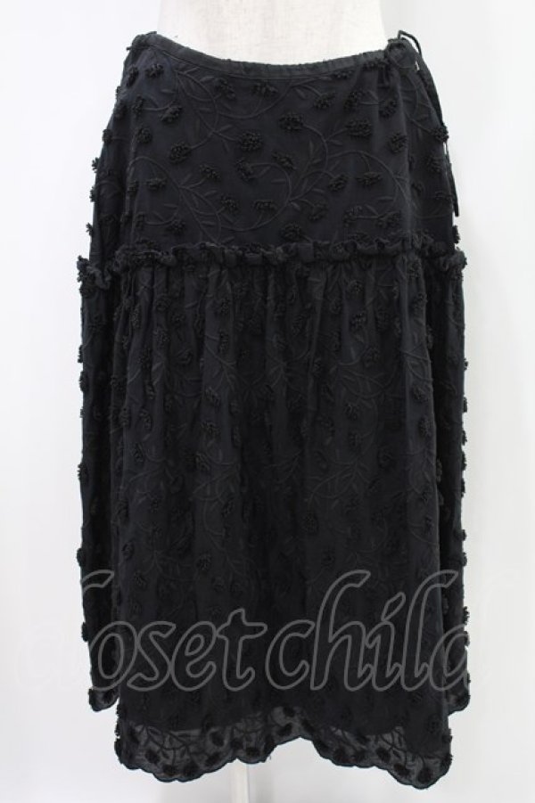 画像1: Jane Marple / Cut flower lace dress skirt  ブラック H-24-10-27-022-JM-SK-KB-ZT1029H (1)