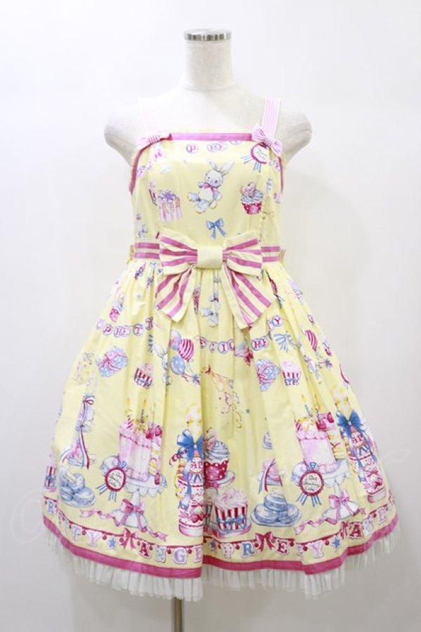 画像1: Angelic Pretty / Merry Making Partyジャンパースカート Free イエロー H-24-10-28-078-AP-OP-NS-ZH (1)