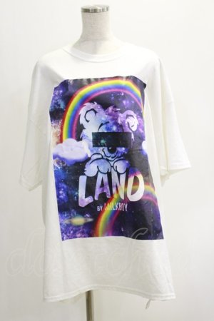 画像: LAND by MILKBOY / LAND BEAR SPACE RAINBOW TEE 2XL ホワイト H-24-10-30-042-MB-TO-KB-ZT206