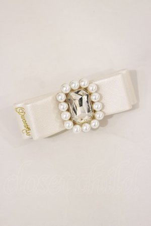 画像: Swankiss / leather barrette  off-white H-24-11-01-1001-CA-AC-NS-ZH