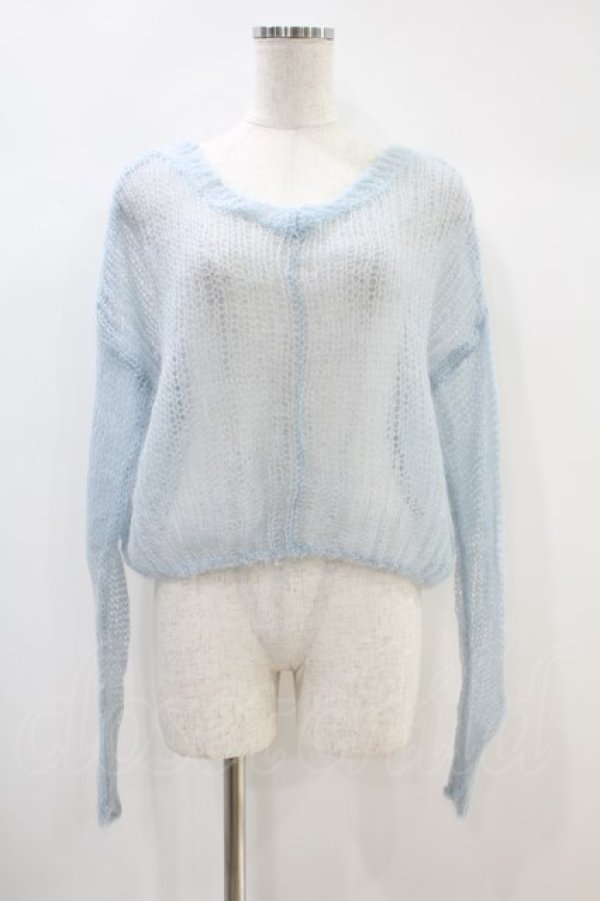 画像1: Katie / PUNKY PUNKY v neck knit  サックス H-24-11-02-1026-LO-TO-KB-ZH (1)