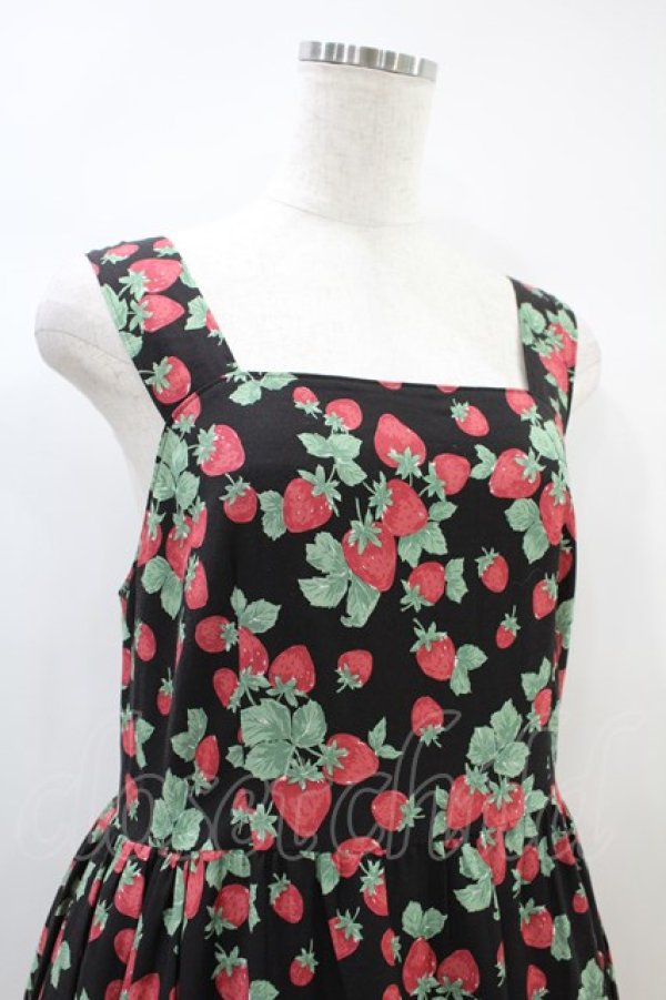 画像4: Jane Marple / Strawberry garden Strap dress  ブラック H-24-11-02-1029-JM-OP-KB-ZT215 (4)