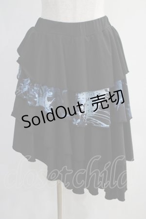 画像: NieR Clothing / インパン付きフリルスカート【彼岸花】  黒×青 H-24-11-03-051-PU-PA-KB-ZH