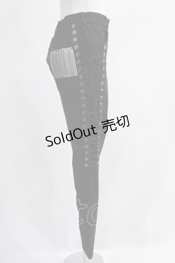 画像3: NieR Clothing / サイドレースアップパンツ  黒 H-24-11-03-052-PU-PA-KB-ZH (3)