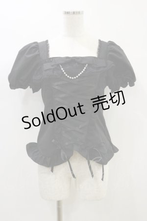 画像: AVENCHUMU / Ribbon chain lace up corset tops Free ブラック H-24-11-06-058-LO-TO-NS-ZH