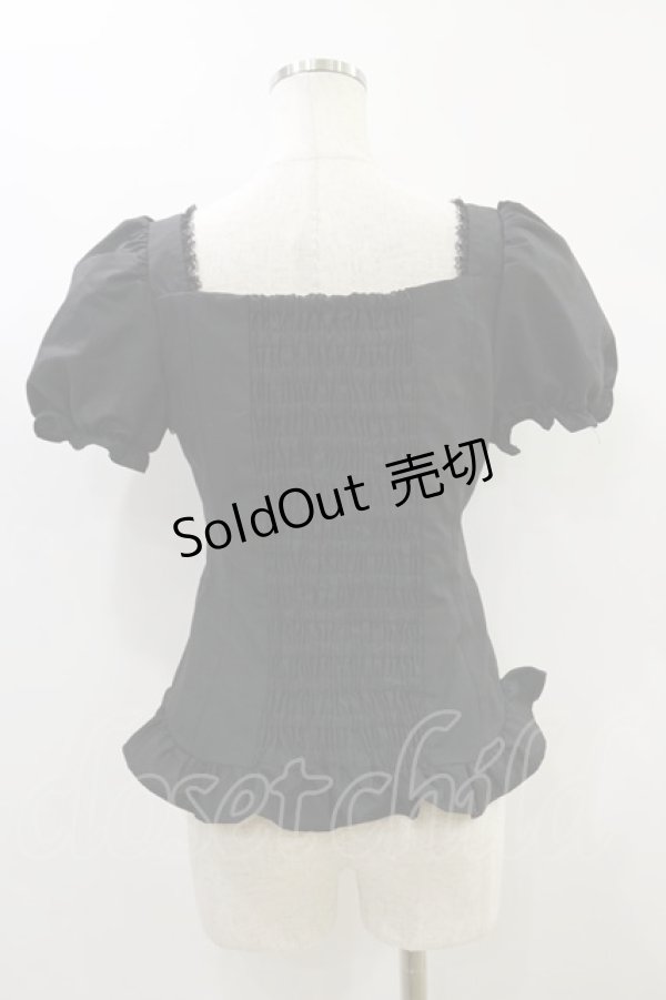 画像2: AVENCHUMU / Ribbon chain lace up corset tops Free ブラック H-24-11-06-058-LO-TO-NS-ZH (2)