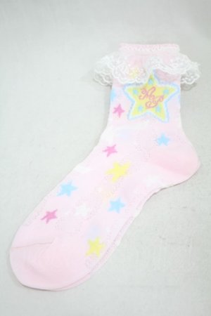 画像: Angelic Pretty / Dreamy Night Cakesクルー丈ソックス  ピンク H-24-11-07-1016-AP-ZA-NS-ZH