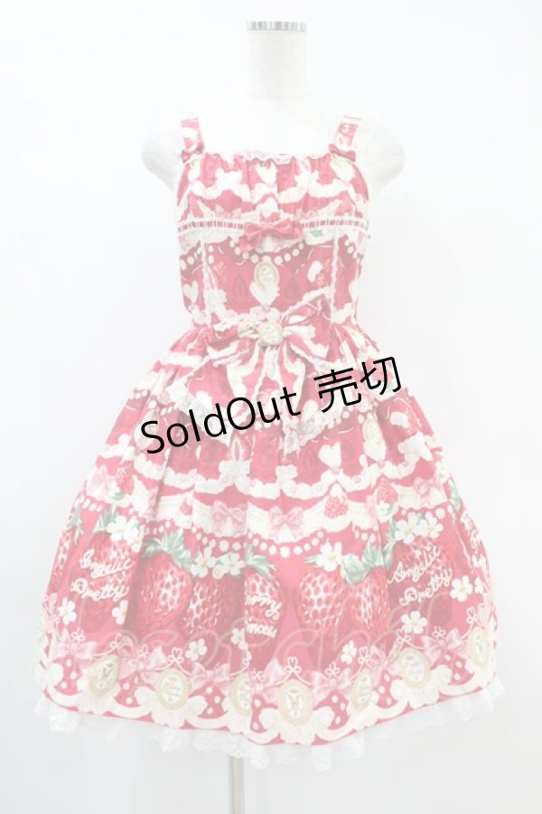 画像1: Angelic Pretty / Melty Berry Princessジャンパースカート Free レッド H-24-11-07-1022-AP-OP-NS-ZH (1)