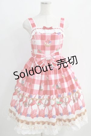 画像: Angelic Pretty / トリプルタルトジャンパースカート Free アカ H-24-11-11-1005-AP-OP-NS-ZH