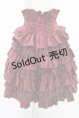 画像: ATELIER PIERROT / Layered Petals Corset Skirt  ボルドー H-24-11-11-003-EL-SK-KB-ZH