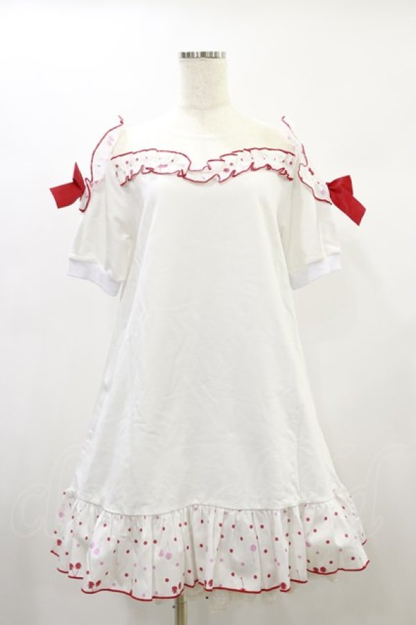 画像1: Swankiss / AU frill sweat cherry O/P Free オフ/レッド H-24-11-14-043-CA-OP-NS-ZH (1)