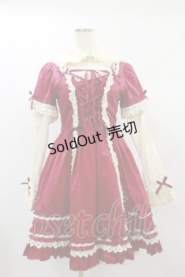 画像1: Angelic Pretty / アンティークローズワンピース Free ワイン H-24-11-14-051-AP-OP-NS-ZH (1)