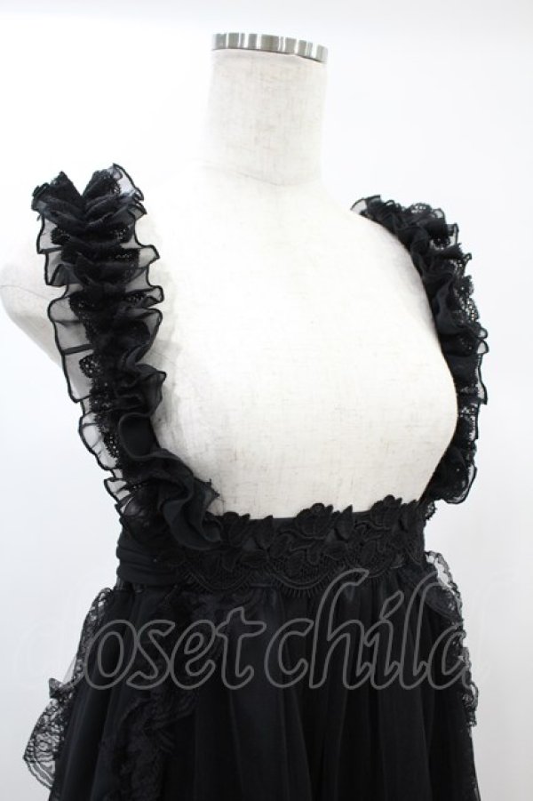 画像4: majoh / GOTHIC TULLE FISHTAIL DRESS  ブラック×ブラック H-24-11-16-1006-0-OP-KB-ZH (4)