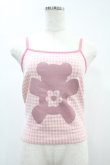 画像1: Candy Stripper / FLOWER BEAR GINGHAM CAMISOLE  ピンク H-24-11-16-1027-PU-TO-KB-ZH (1)