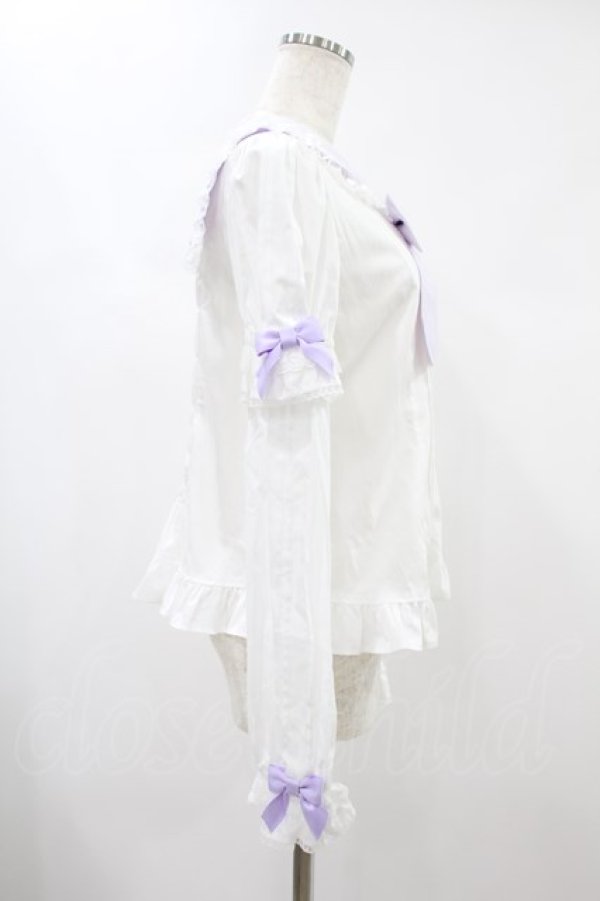 画像3: Angelic Pretty / Fancyスクール付け袖ブラウス Free オフ/ラベンダー H-24-11-17-1024-AP-BL-NS-ZH (3)