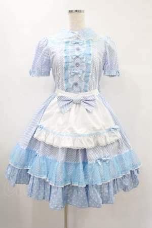 画像: Angelic Pretty / Stripe Girly Cafe Set Free サックス H-24-11-17-1028-AP-OP-NS-ZH