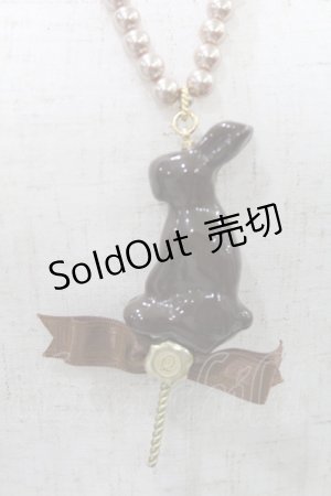 画像: Q-pot. / Lollipop Chocolate Rabbit Necklace  チョコレート H-24-11-19-023-QP-AC-KB-ZH