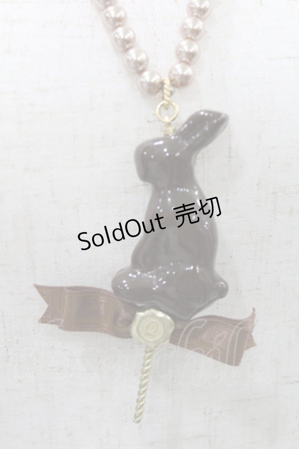 画像1: Q-pot. / Lollipop Chocolate Rabbit Necklace  チョコレート H-24-11-19-023-QP-AC-KB-ZH (1)