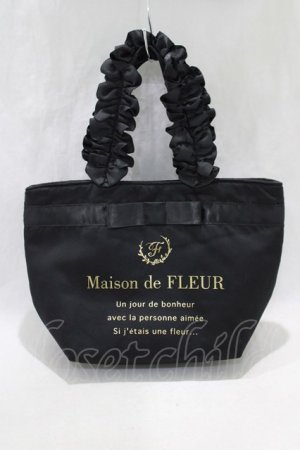 画像: Maison de FLEUR / フリルハンドルトートバッグ  ブラック H-24-11-22-076-LO-BG-NS-ZH