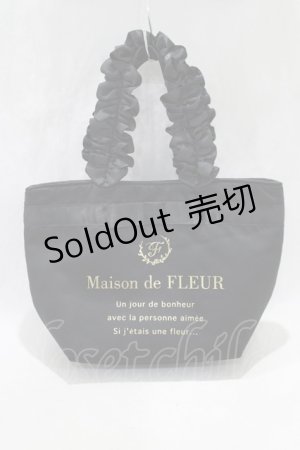 画像: Maison de FLEUR / フリルハンドルトートバッグ  ブラック H-24-11-22-076-LO-BG-NS-ZH