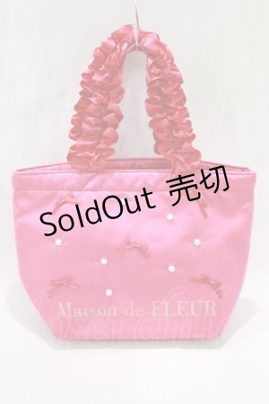 画像: Maison de FLEUR / パールリボンフリルハンドルトートバッグ  ピンク H-24-11-22-077-LO-BG-NS-ZH