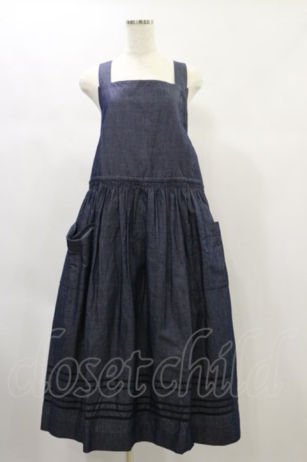 画像1: Jane Marple / Vintage marine tablier skirt M ネイビー H-24-11-23-079-JM-SK-KB-ZH (1)