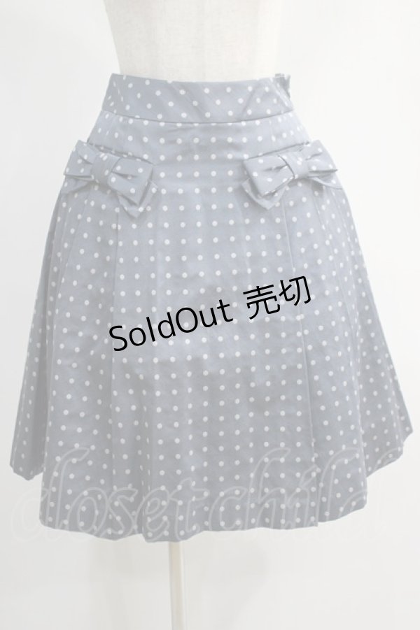 画像1: Jane Marple / Dot jacquard tuck skirt  ブルーグレー H-24-11-25-027-JM-SK-KB-ZH (1)