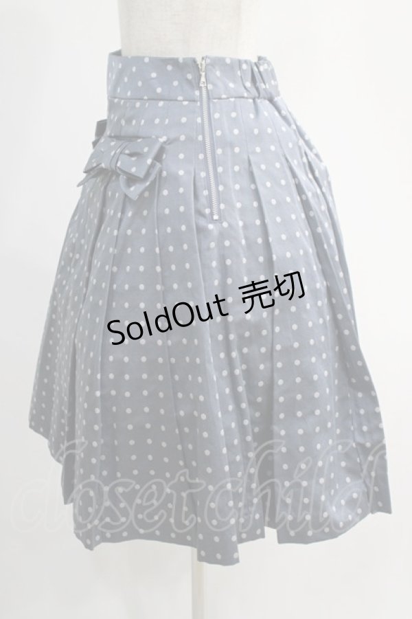 画像2: Jane Marple / Dot jacquard tuck skirt  ブルーグレー H-24-11-25-027-JM-SK-KB-ZH (2)