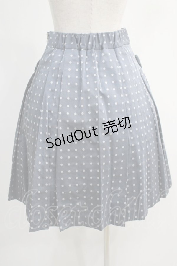 画像3: Jane Marple / Dot jacquard tuck skirt  ブルーグレー H-24-11-25-027-JM-SK-KB-ZH (3)