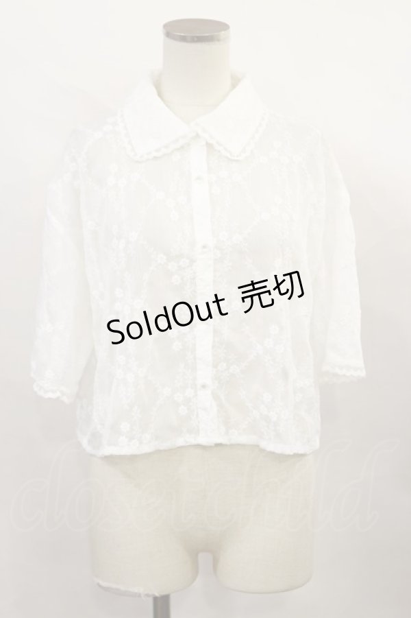 画像1: Fi.n.t / 総レースクロップドシャツ Free OFF WHITE H-24-11-25-1034-CA-BL-NS-ZH (1)