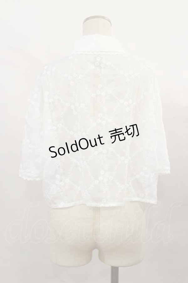 画像2: Fi.n.t / 総レースクロップドシャツ Free OFF WHITE H-24-11-25-1034-CA-BL-NS-ZH (2)