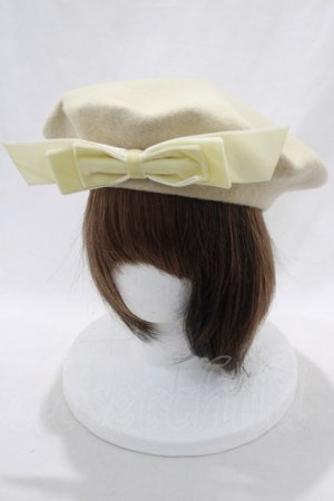 画像: Maria pipi / Velvet Ribbon Beret  ベージュ H-24-11-27-015-EL-AC-NS-ZH