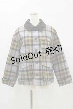 画像: Jane Marple Dans Le Salon / Tartan check hunting jacket  グレー H-24-11-28-036-JM-JA-KB-ZH