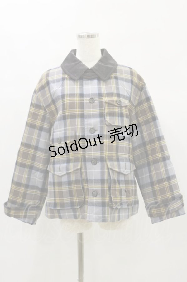 画像1: Jane Marple Dans Le Salon / Tartan check hunting jacket  グレー H-24-11-28-036-JM-JA-KB-ZH (1)