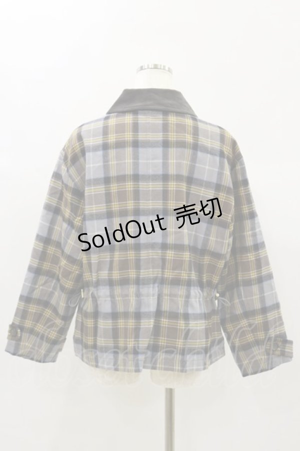 画像2: Jane Marple Dans Le Salon / Tartan check hunting jacket  グレー H-24-11-28-036-JM-JA-KB-ZH (2)