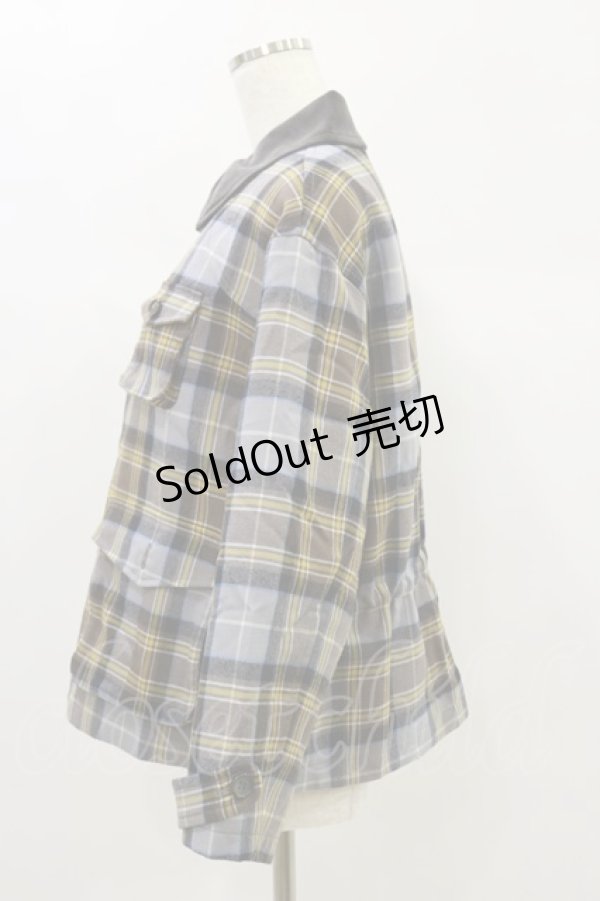 画像3: Jane Marple Dans Le Salon / Tartan check hunting jacket  グレー H-24-11-28-036-JM-JA-KB-ZH (3)