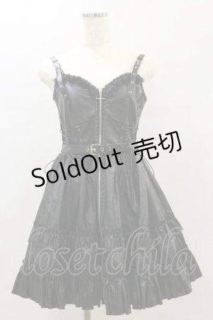 画像: DARK IN LOVE / Rebel locomotive girl faux leather strap dress M 黒 H-24-11-28-059-PU-OP-KB-ZH